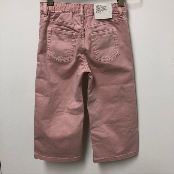 NEW WITH TAGS H&M Girl’s Wide Leg & Ankle Length Baby Pink Pants Size 3-4 - Picture 5 of 6